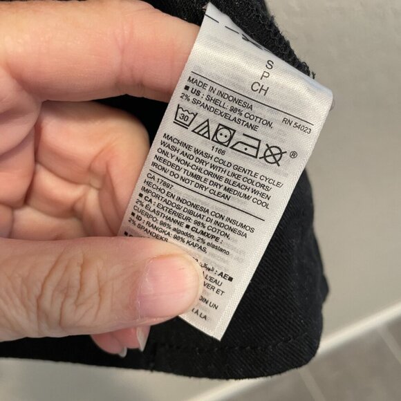 Old Navy Black Cotton Blend Moto Jacket Small - Picture 3 of 4